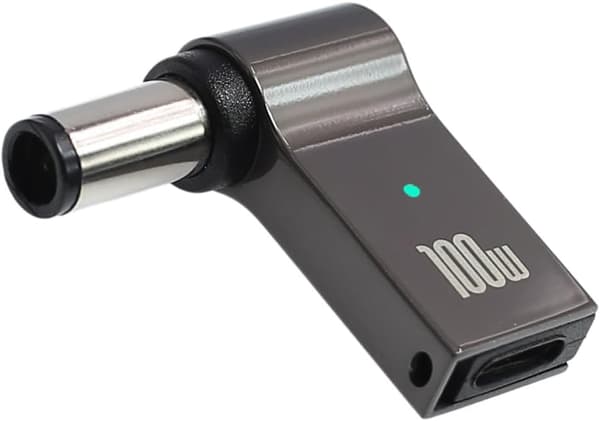 NÖRDIC USB-C til bærbar opladningsadapter, USB-C til DC-stik, 100W PD, DC 7,4×5,0mm til HP
