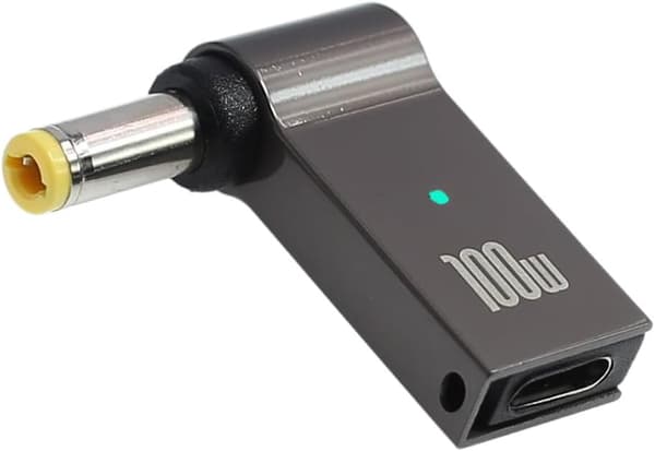 NÖRDIC USB-C til Laptopopladningsadapter, USB-C til DC-stik, 100W PD, opladningsadapter til bærbar computer 18–20V 5,5×2,5mm
