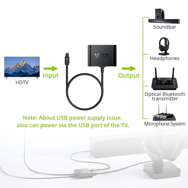 NÖRDIC digital audio optisk TOSLINK splitter 1 til 3 Black