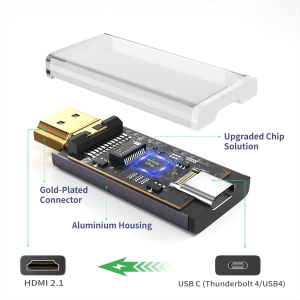 NÖRDIC USB-C - HDMI 8K60Hz -sovitin Grey