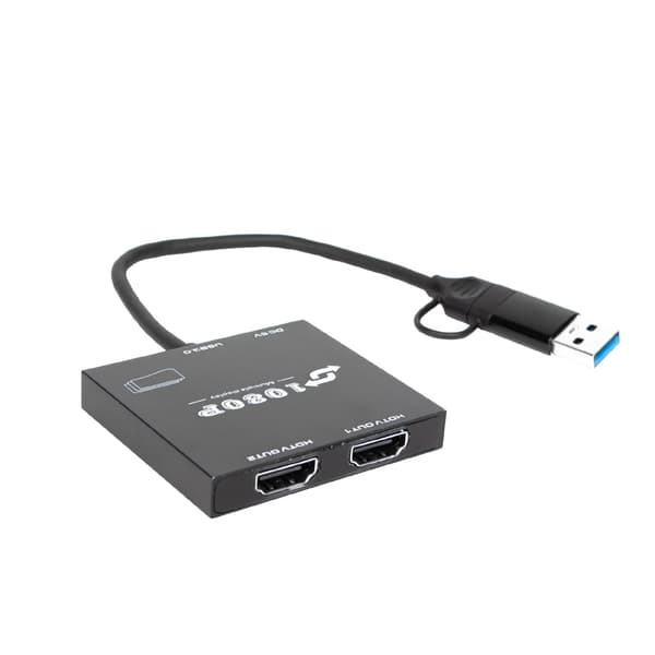 NÖRDIC USB-A og C til Dual HDMI 1080P60Hz