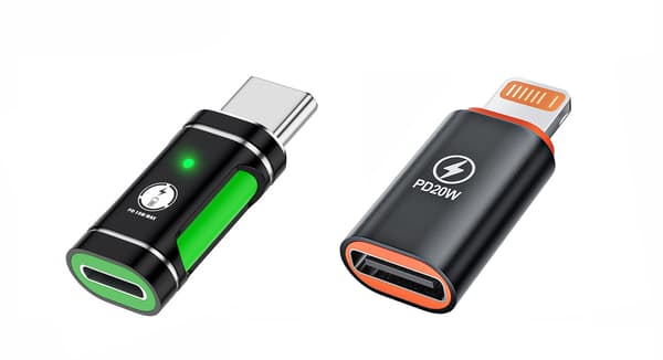 NÖRDIC non-MFI Lightning til USB-adaptersæt 2-pak Black