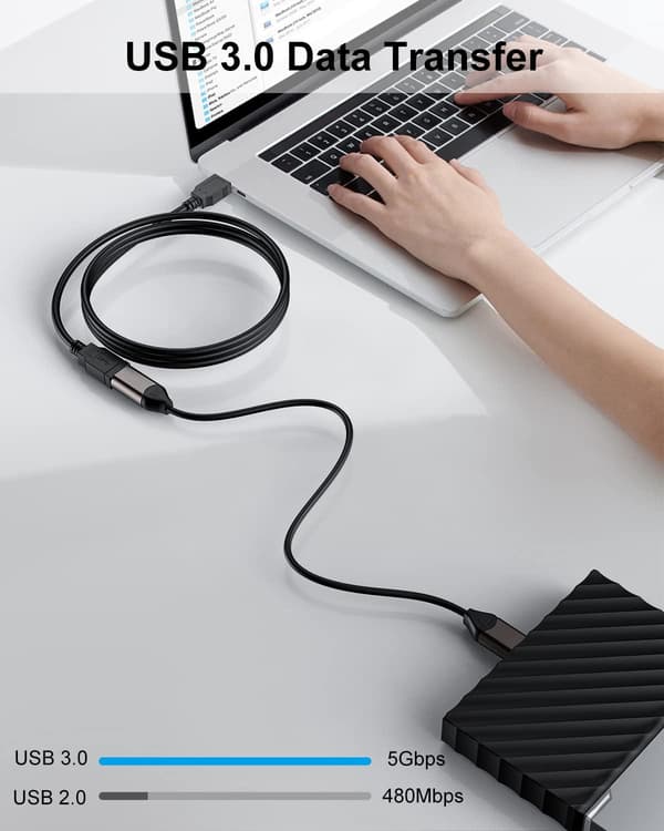 NÖRDIC USB 3.0 tyypin A jatkojohto 1m