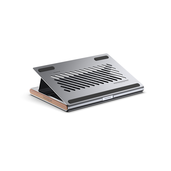 NÖRDIC bärbart laptopställ med hubb 2xUSB-A 3.1 2xUSB-C grå