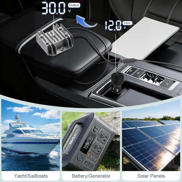 Starlink Mini Universal DC Strömomvandlare 12V/24V Boost till 30V 3.5A 105A 3m