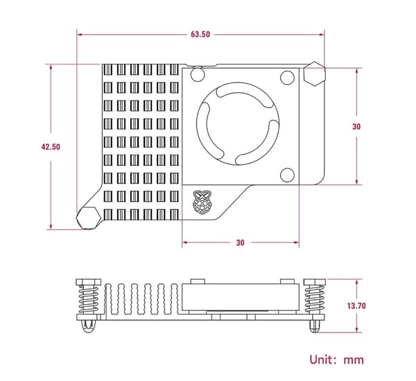 Official Active Cooler for Raspberry Pi 5 with Temperature-Controlled Blower Fan Aluminium Heatsink