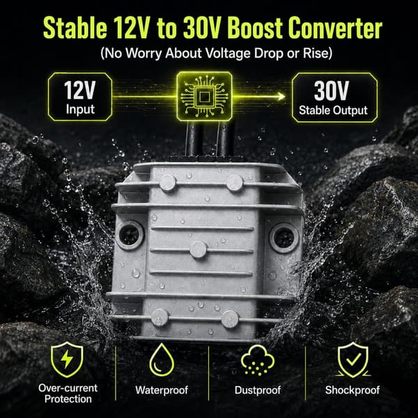 Starlink Mini Universal DC Strömomvandlare 12V/24V Boost till 30V 3.5A 105A 3m