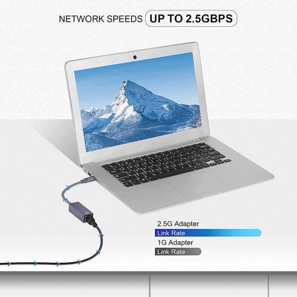 NÖRDIC USB-C - 2,5 Gbps LAN-sovitin Thunderbolt 3/4 15 cm kaapeli alumiinia