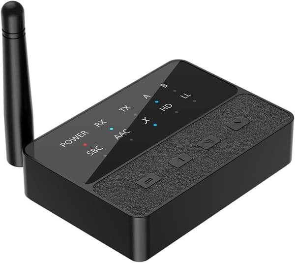 NÖRDIC Bluetooth 5.3 Modtager Sender aptX aptX HD til 2 Hovedtelefoner, AUX/RCA Black