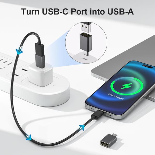 NÖRDIC A USB 3.0 OTG USB hun til C mandlige adapter metal sort