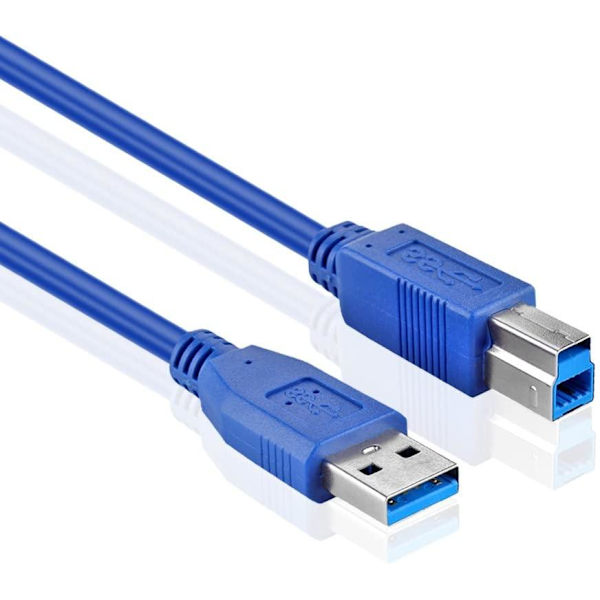 NÖRDIC USB 3.1-kabel USB A til USB B 1.8m Blå USB-printer-kabel