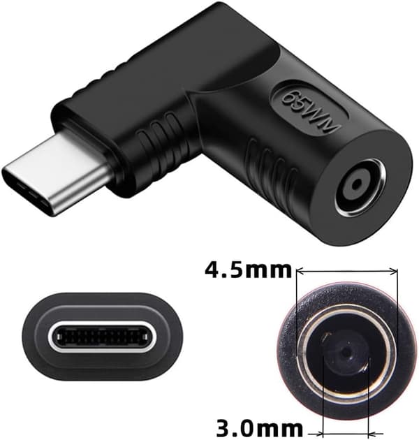 NÖRDIC-kannettava-adapteri USB-C–DC 4.5x3.0mm 65W