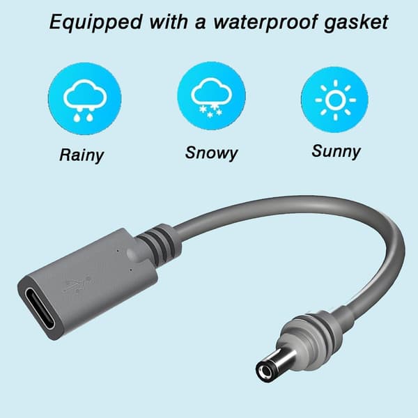Starlink Mini DC 5,5×2,1mm uros – USB-C naaras 20cm, vedenpitävä, 60W PD-älysiru