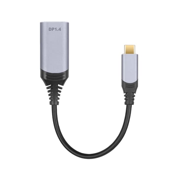 NÖRDIC 20 cm USBC–DP 1.4 -sovitin 8K30Hz 4K120Hz 32.4Gbps Grey