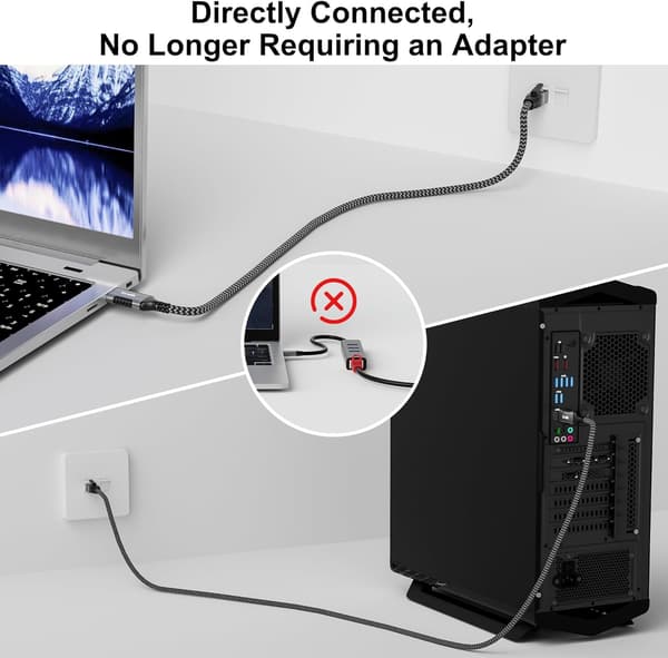 NÖRDIC 5m USB-A 3.1 - RJ45 1Gbps LAN Windows, MacOS, Linux, ChromeOS Black