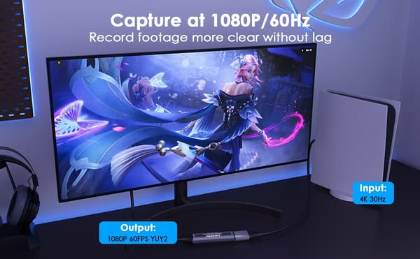 NÖRDIC Videoinspelningskort USB-C 4K30Hz USB3.0