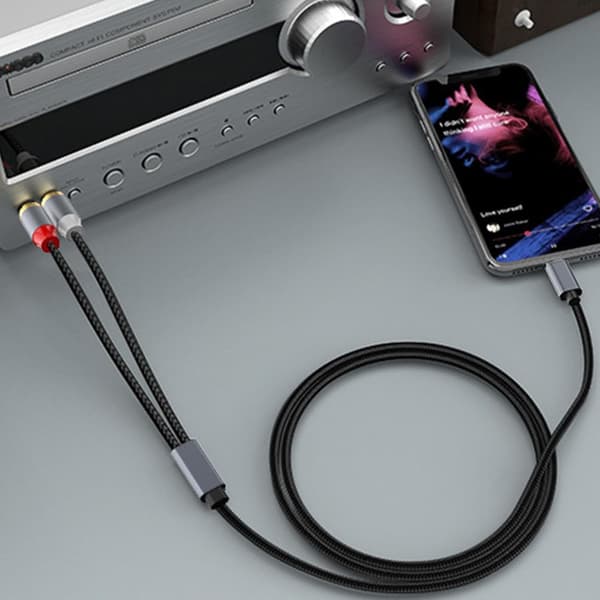 NÖRDIC USB-C–RCA äänikaapeli 3m