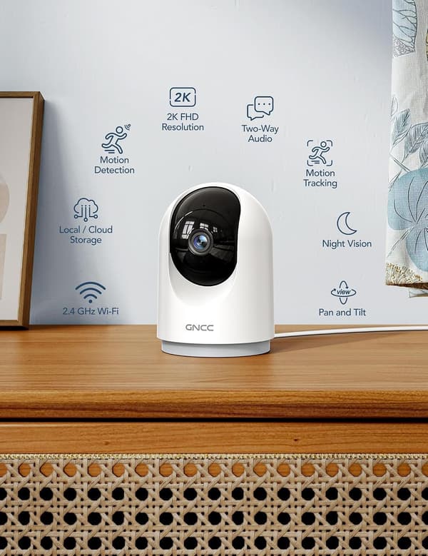 GNCC 2K Indoor Surveillance Camera - 360° Camera Surveillance Indoor