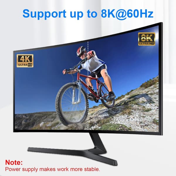 NÖRDIC USB-C 2 til 1 switch & 1 til 2 splitter, 8K/60Hz 4K/144Hz 100WPD 10Gbps Data+Video+PD Black
