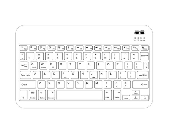 NÖRDIC US Layout Bluetooth 5.0 Tangentbord 78 tangenter IOS Android Windows Svart