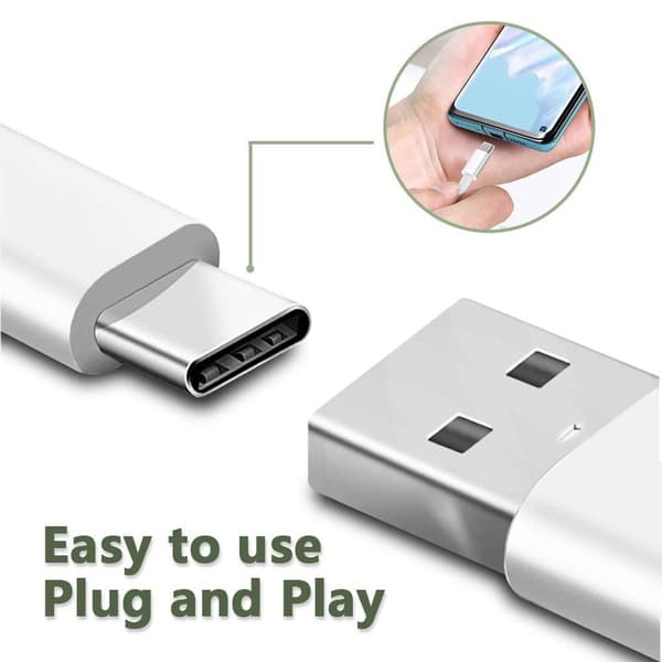 NÖRDIC 2m USB C 2.0 till USB A kabel 480Mbps vit Vit