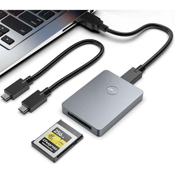 NÖRDIC USB-A&USB-C 3.2 10 Gbps kortlæser CFexpress A Silver