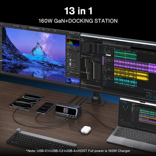 iVANKY 13-i-1 GaN Dockingstation med Smart LCD-display