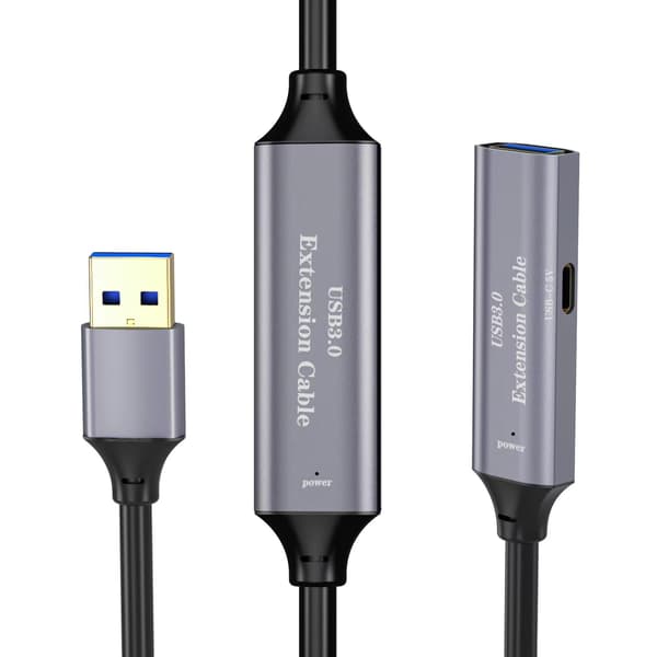 NÖRDIC Active 10m USB3.1 forlængerkabel 5Gbps USB A han til hun til Xbox, PS5, Oculus, printer, scanner, Playstation, VR USB forlængerkabel Black