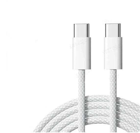 NÖRDIC 2m USB 2.0 USB-C til C-kabel til iPhone 15/15 Pro/15 Plus/15 Pro Max 3A 480Mbps 60W hvid White