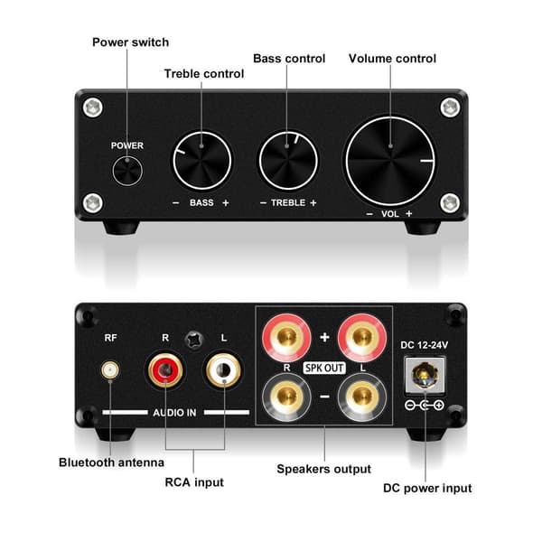 NÖRDIC Bluetooth 5.0 Stereo lyd forstærker 2x50W forstærker