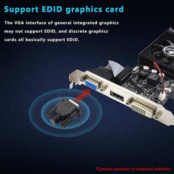 NÖRDIC Dummy Plug VGA Display Emulator 1920x1080 60Hz Black