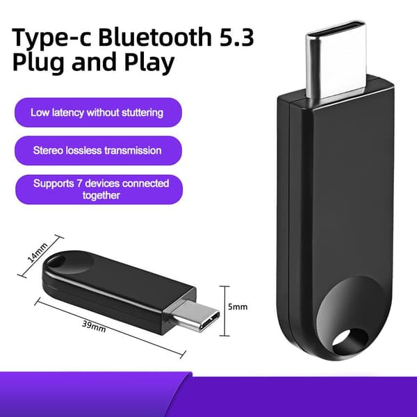 NÖRDIC USB-C Bluetooth 5.3 -sovitin Black