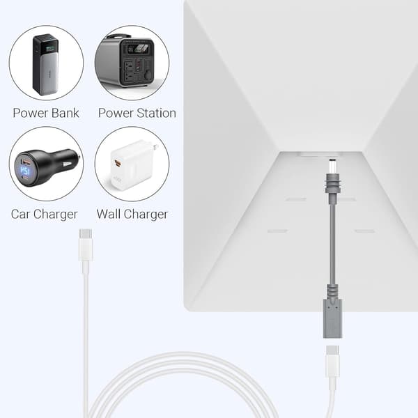 Starlink Mini DC 5,5×2,1mm han til USB-C hun 20cm, vandtæt, 60W PD-smartchip