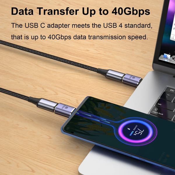 NÖRDIC USB4 sovitin uros-naaras 40G 8K30Hz PD100W