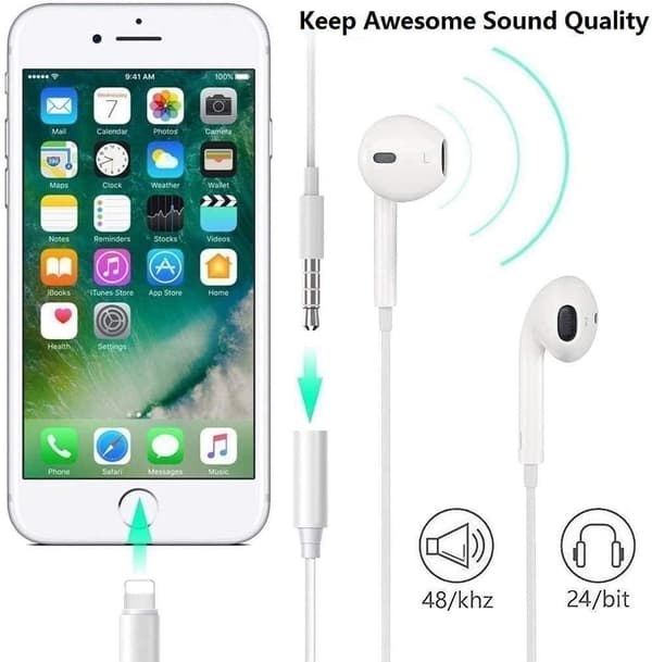 NÖRDIC Lightning Audio adapteri Ei MFI White