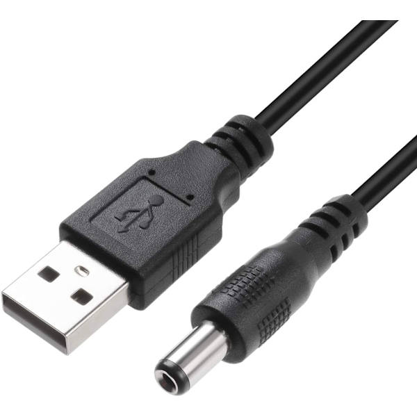 NÖRDIC 2 m USB-A kabel til DC 5.5×2.5 mm 2A
