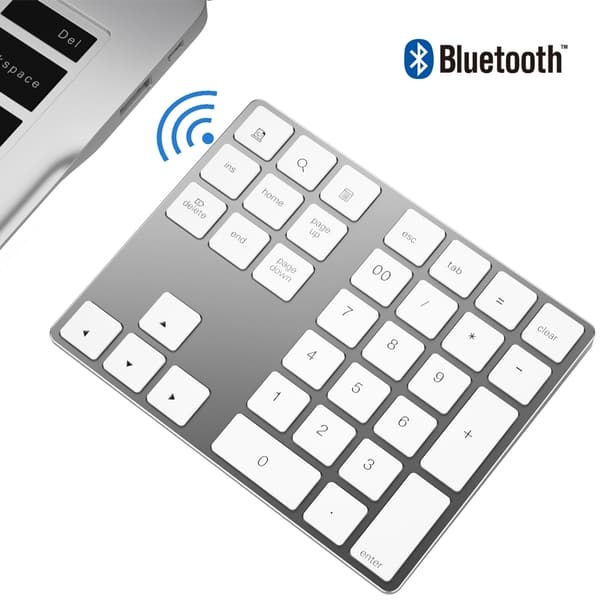 NÖRDIC Bluetooth numeriskt tangentbord 34keys Windows iOS Android Silver