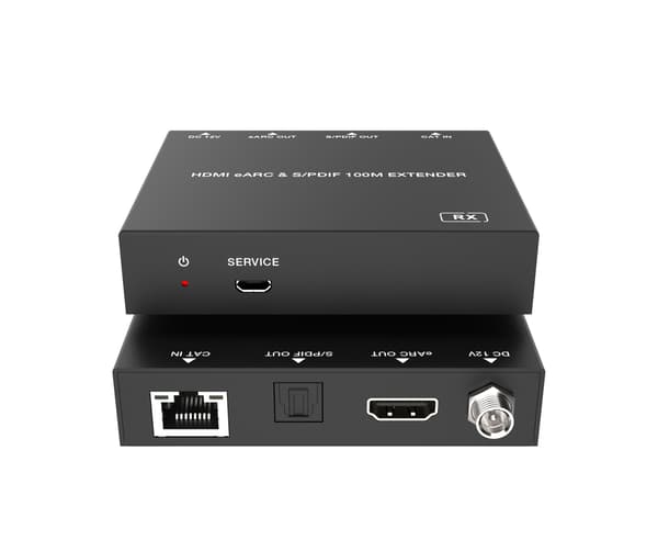 NÖRDIC HDMI eARC SPDIF lydforlænger over CAT6-kabel 100m