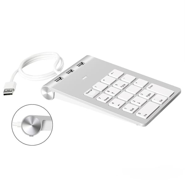 NÖRDIC USB-näppäimistö ja 3xUSB Hub 18 -näppäintä Silver