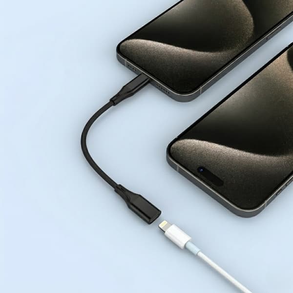 NÖRDIC USB-C uros – Lightning naaras -adapteri 15 cm