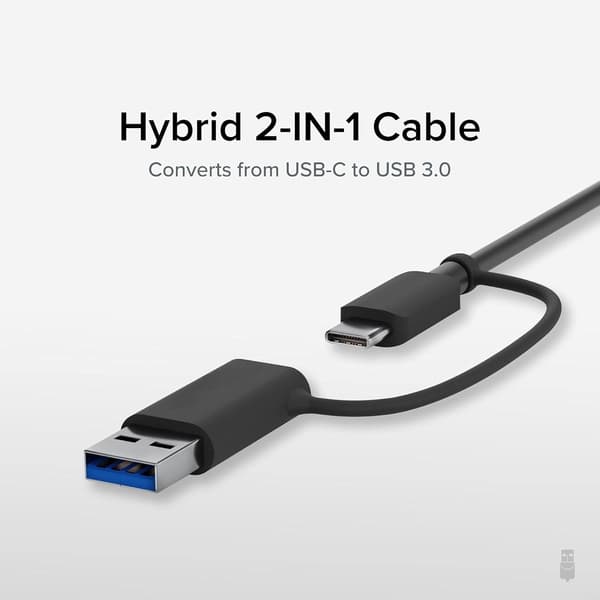 NÖRDIC Netværksadapter USB-A og USB-C 3.0 til 5G Ethernet Black