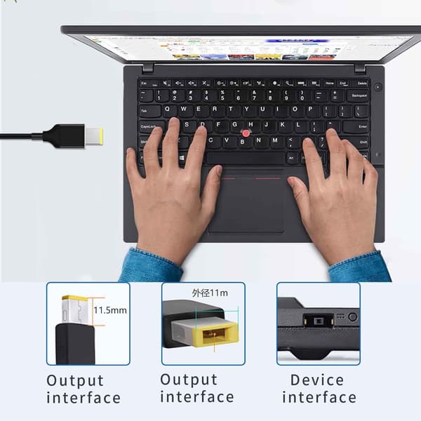 NÖRDIC USB-C - Lenovo Yellow Square -kaapeli 135W 2m