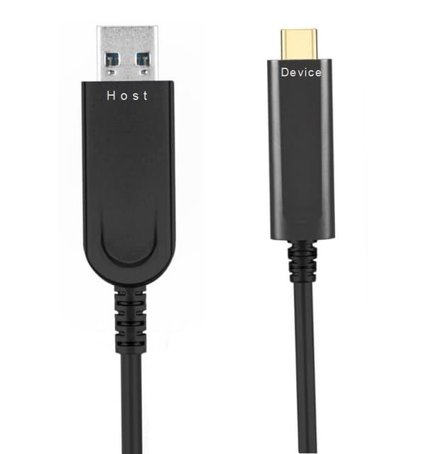 NÖRDIC active AOC Fiber 10m USB 3.2 SuperSpeed 10Gbps USB-C till USB A Data transmission only Black