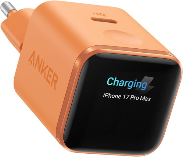 Anker Nano 45W Smart Display USB-C-laddare 45W, Orange