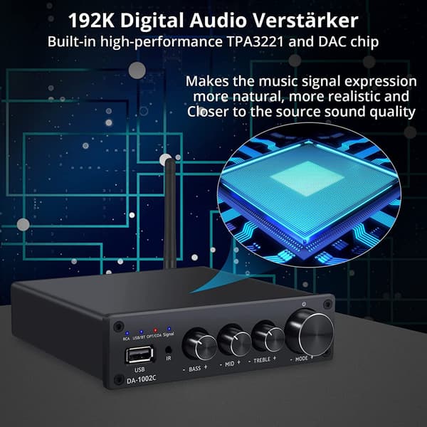 NÖRDIC Bluetooth Hifi Class-D forstærker og digital til analog konverter DAC