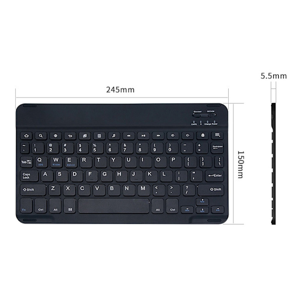 NÖRDIC Bluetooth 5.0 Keyboard 78 taster IOS Android Windows US Layout Black