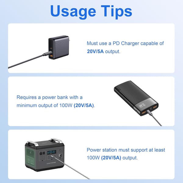 Starlink 5m Mini-kaapeli USB-C–DC Vedenpitävä 100W Sisääntulo Ulkoiluun Retki Matka Työ