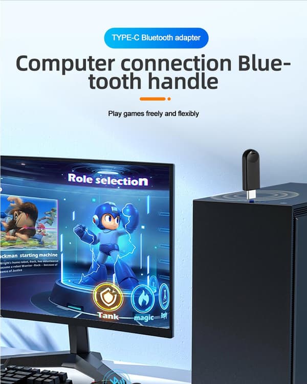 NÖRDIC USB-C Bluetooth 5.3 adapter Svart