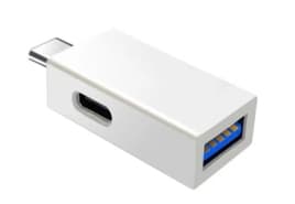 NÖRDIC USB-C hub 2 ports 1xUSB-A 3.1 1xUSB-C PD10W Vit