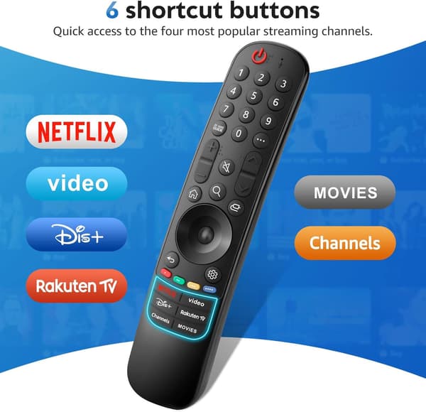 LG TV Remote Control, Universal for LG Magic Remote Smart TV no voice and pointer function, Replacement for LG Original MR24GA MR23GA MR22GN MR21GA